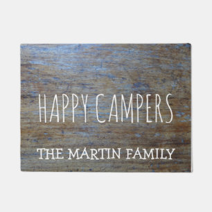 Rustic Wood Personalized Camping    Happy Campers Doormat