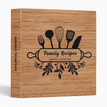 Rustic Wood Personalized Favourite Family Recipes