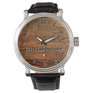 Rustic Wood Personalized Watch