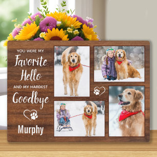 Rustic Wood Pet Memorial Keepsake Photo Collage Plaque