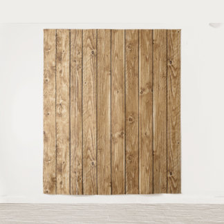 Rustic Wood Photo Backdrop Tapestry