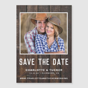 Rustic Wood Photo Save the Date
