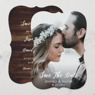 Rustic Wood Photo Wedding Save The Date