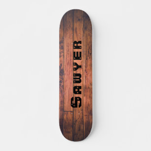 Rustic Wood Plank Flooring Strips Personalized  Skateboard