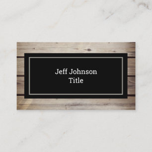 Rustic Wood Planks Black Business Card