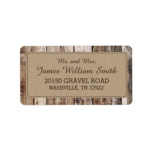 Rustic Wood Planks Country Western Wedding Label