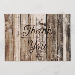 Rustic Wood Planks Thank You Card