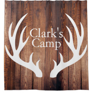 Rustic Wood Planks White Deer Antlers   Custom