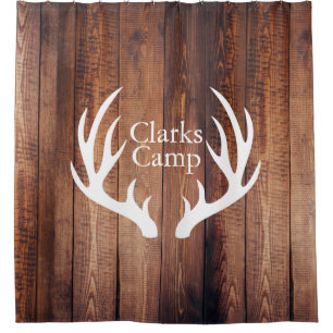 Rustic Wood Planks White Deer Antlers   Custom