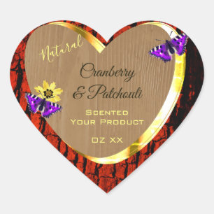 Rustic Wood Product Labels Purple Butterflies Gold