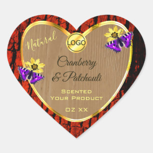 Rustic Wood Product Labels Purple Butterflies Logo