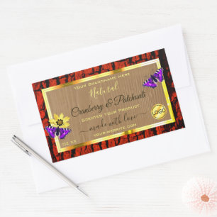 Rustic Wood Product Labels Purple Butterflies Logo