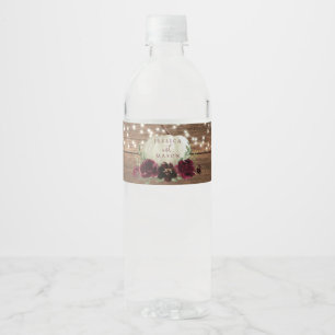 Rustic Wood Pumpkin Wedding Water Bottle Label