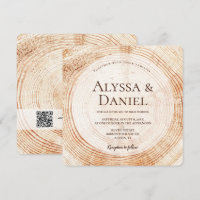 Rustic Wood QR code wedding website 