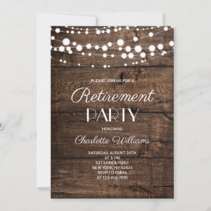 Rustic Wood Retirement Party Invitation