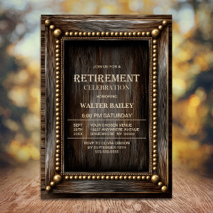 Rustic Wood Retirement Party Invitation