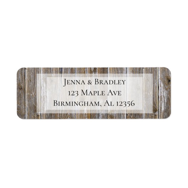 Rustic Wood Return Address Labels (Front)
