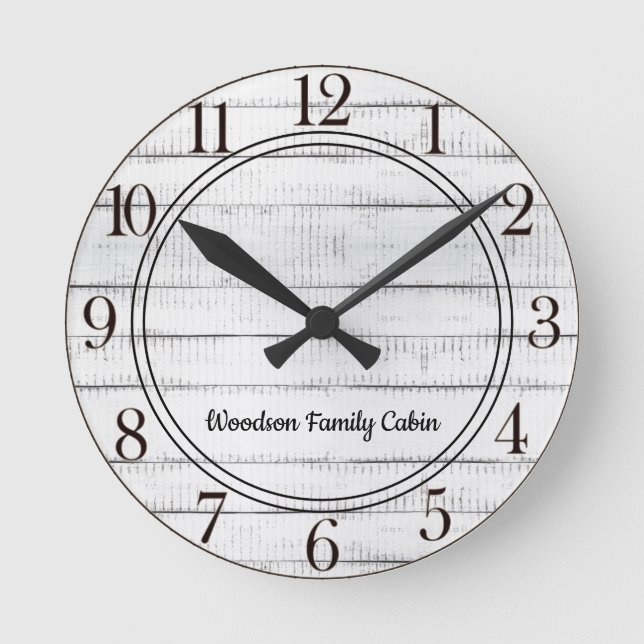 Rustic Wood  Round Clock (Front)