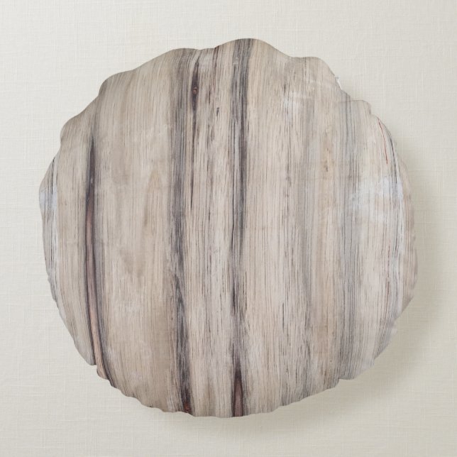 Rustic Wood Round Pillow (Back)