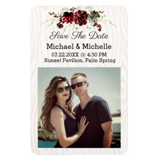 Rustic Wood Save The Date of Our Wedding Magnet