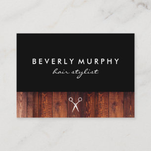 Rustic Wood Shear Logo Appointment Card