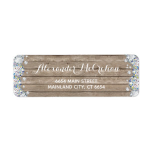 Rustic Wood Silver Parties scintillant diamant Adr