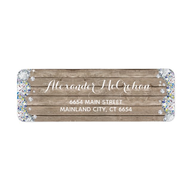 Rustic Wood Silver Parties scintillant diamant Adr (Devant)