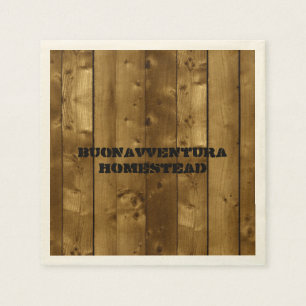 Rustic Wood Slats Customizable Name Napkin