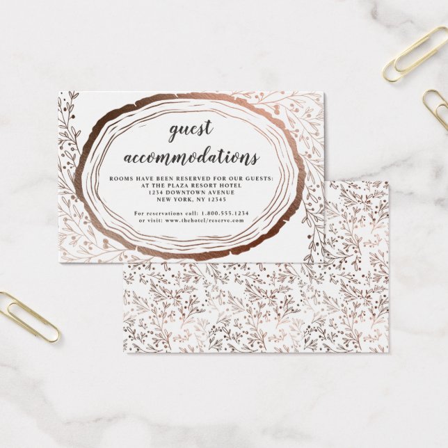 Rustic Wood Slice Accommodations Insert Card (Office)