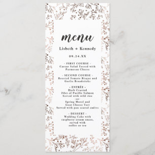 Rustic Wood Slice Copper Foil Autumn Fall Dinner Menu