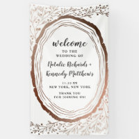 Rustic Wood Slice Copper Foil Fall Wedding Welcome