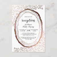 Rustic Wood Slice Copper Foil Wedding Reception