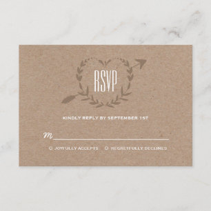 Rustic Wood Slice   RSVP Card