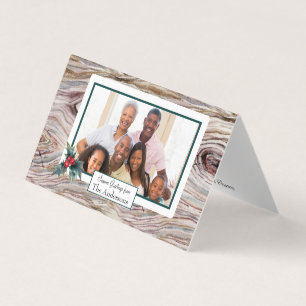 Rustic Wood Small Folded Holiday Photo Card