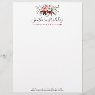 Rustic Wood & Southern Country Cotton Boutique Letterhead