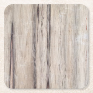 Rustic Wood Square Paper Coaster