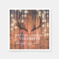 Rustic Wood String Lights Antler