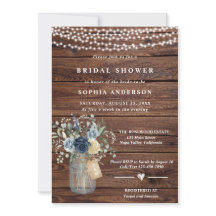 Rustic Wood String Lights Bridal Shower 