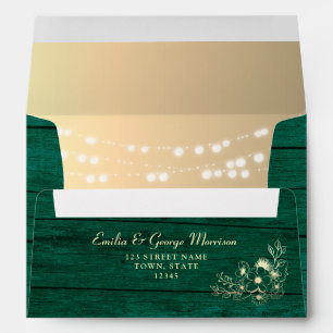 Rustic Wood String Lights Envelope