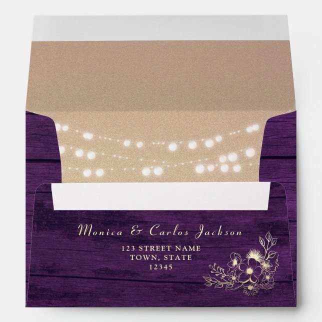 Rustic Wood String Lights Envelope (Back (Bottom))