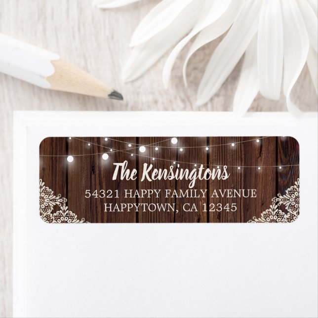 Rustic Wood String Lights Lace (Insitu)