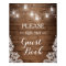 Rustic Wood String Lights Lace Sign Guestbook