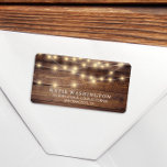 Rustic Wood & String Lights | Vintage Lace Wedding Label<br><div class="desc">'Rustic Wood & String Lights | Vintage Lace Wedding' labels by Cali Graphics.</div>