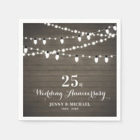 Rustic Wood & String Lights Wedding Anniversary