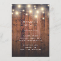Rustic Wood String Lights Wedding Reception