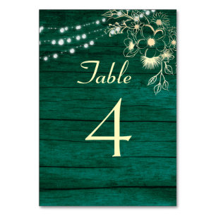 Rustic Wood String Lights Wedding Table Number