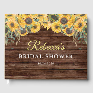Rustic Wood Sunflower Bridal Shower Guest Books
