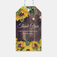Rustic Wood Sunflower String Lights Birthday