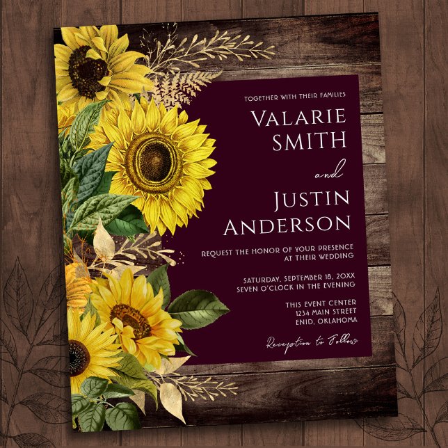 Rustic Wood Sunflower Wedding All in One Flyer (Creator Uploaded)