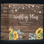 Rustic Wood Sunflower Wedding Floral Planner Binder<br><div class="desc">Rustic Wood Sunflower Wedding Floral Planner 3 ring binder
This beautiful keepsake album is perfect for wedding planning and wedding photos.</div>
